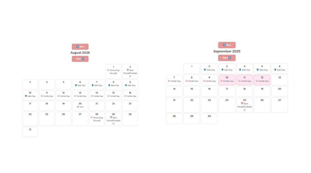 Period calendar